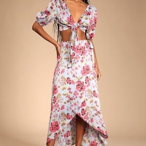 Lulu's Pink and Brown Floral Top